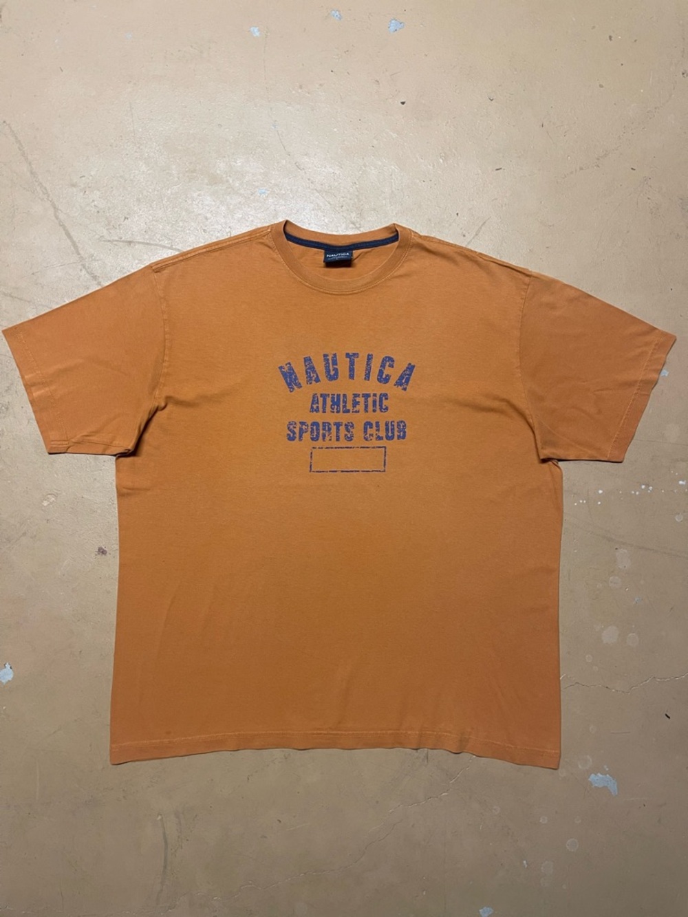 Y2K Nautica Orange Athletic Sports Club Tee Large Oversized